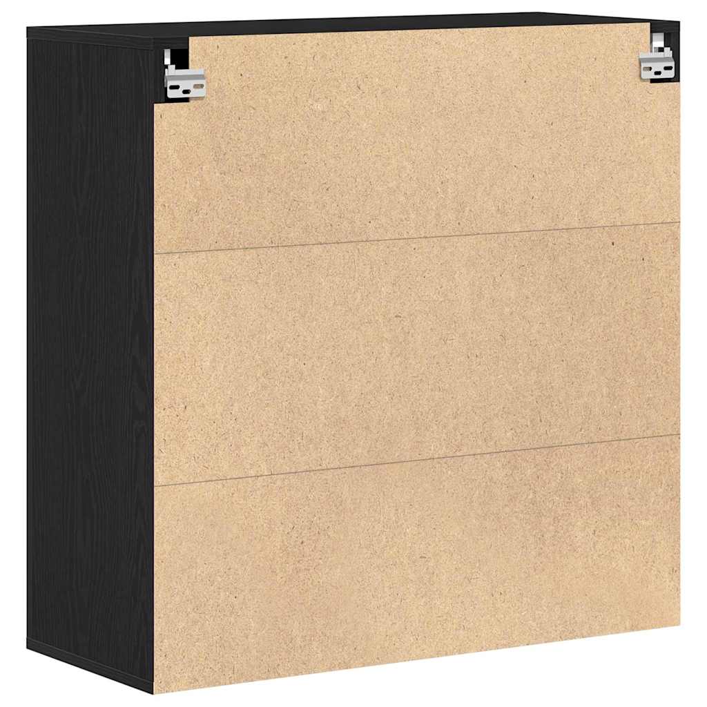 Wall Cabinet Black Oak 80x33x80 cm Engineered wood