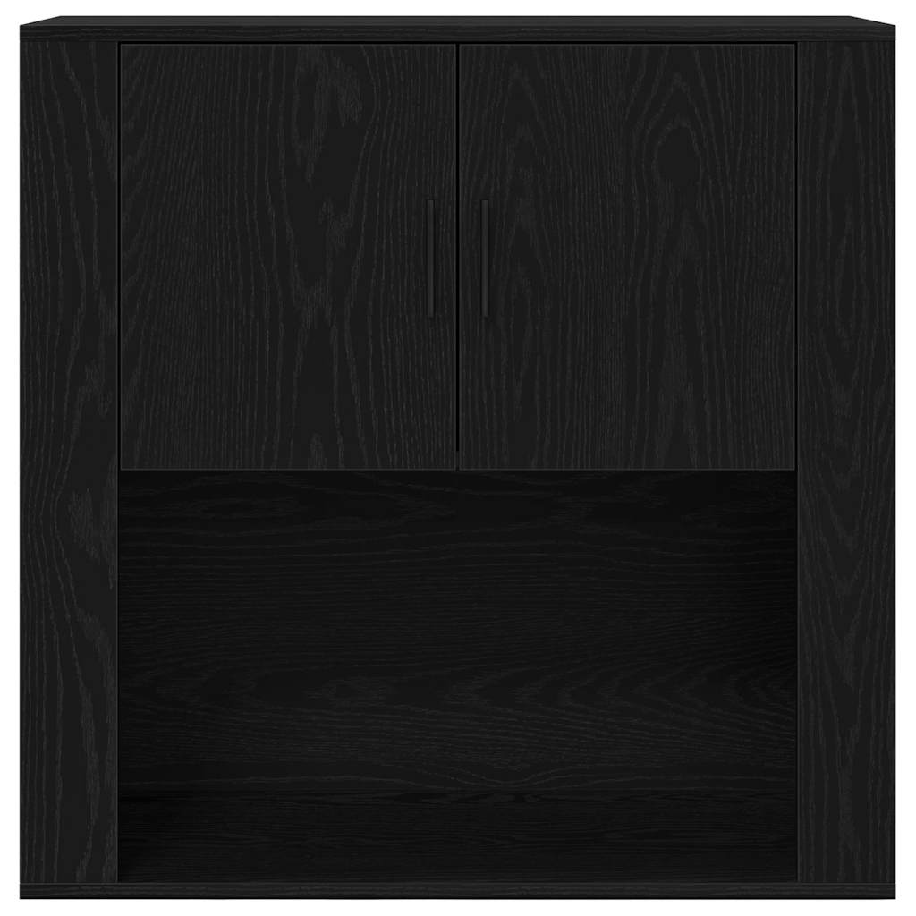 Wall Cabinet Black Oak 80x33x80 cm Engineered wood