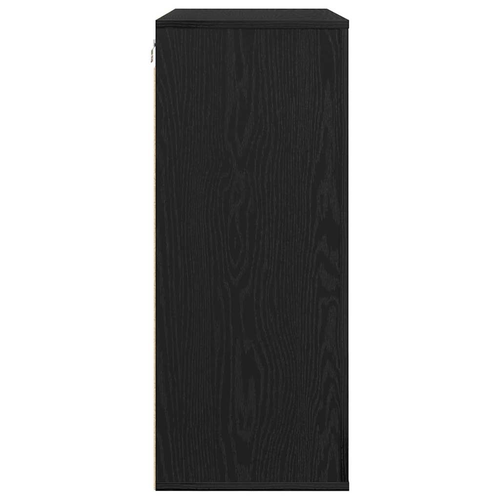 Wall Cabinet Black Oak 80x33x80 cm Engineered wood