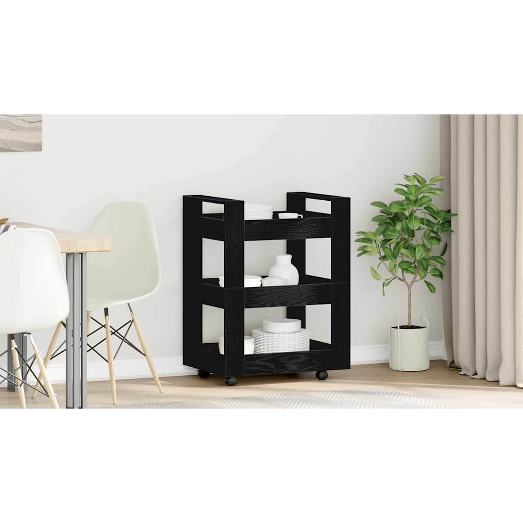 Kitchen trolley black oak 60 x 45 x 80 cm