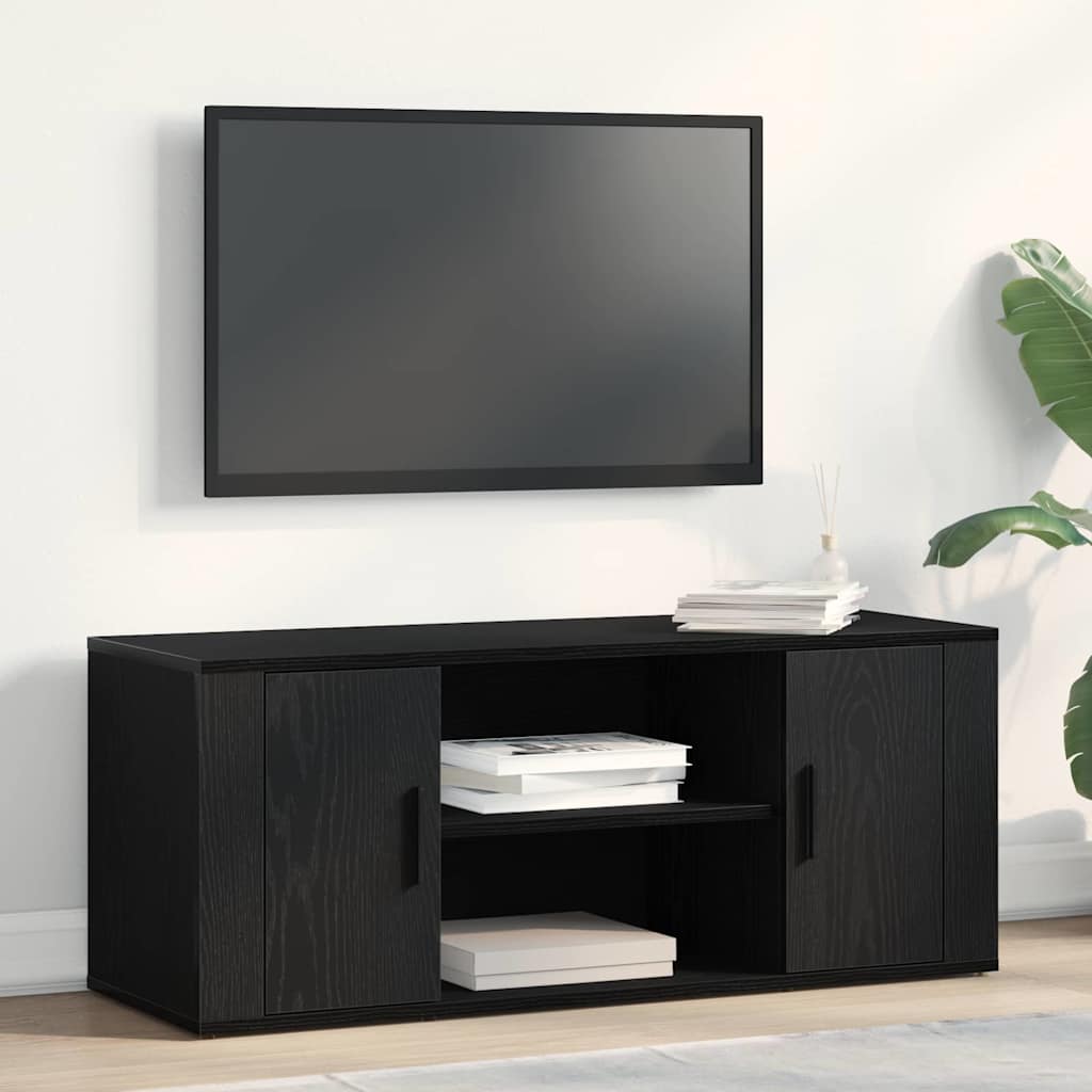 Televizoriaus spintelė 100 x 35 x 40 cm juoda ąžuolo