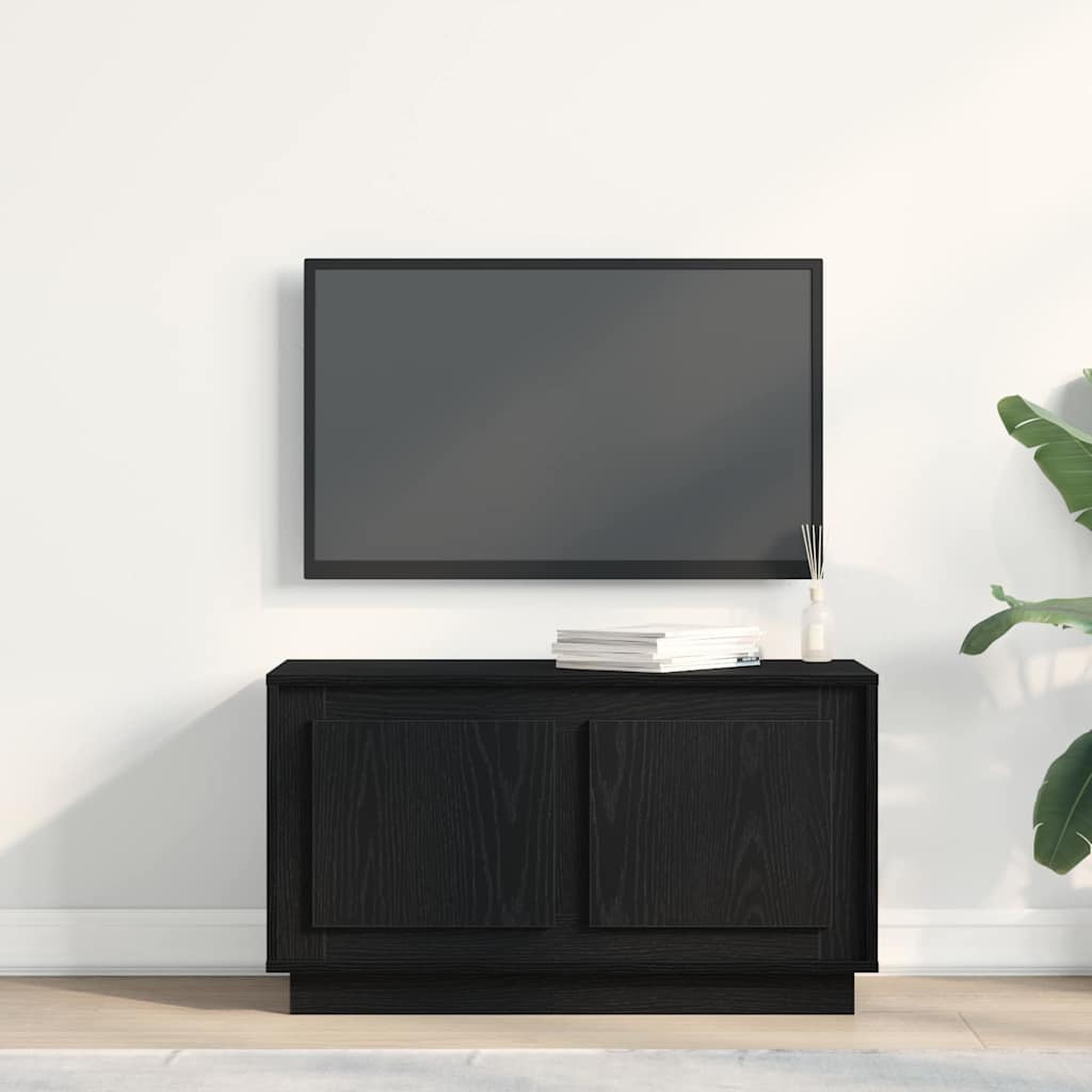 Televizoriaus spintelė juoda ąžuolo 80 x 35 x 45 cm