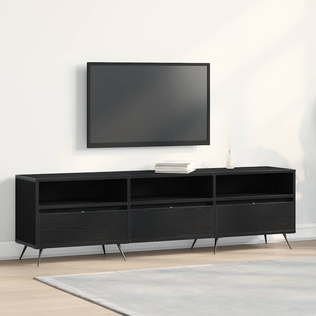 TV Cabinet Black Oak 150 x 30 x 44.5 cm