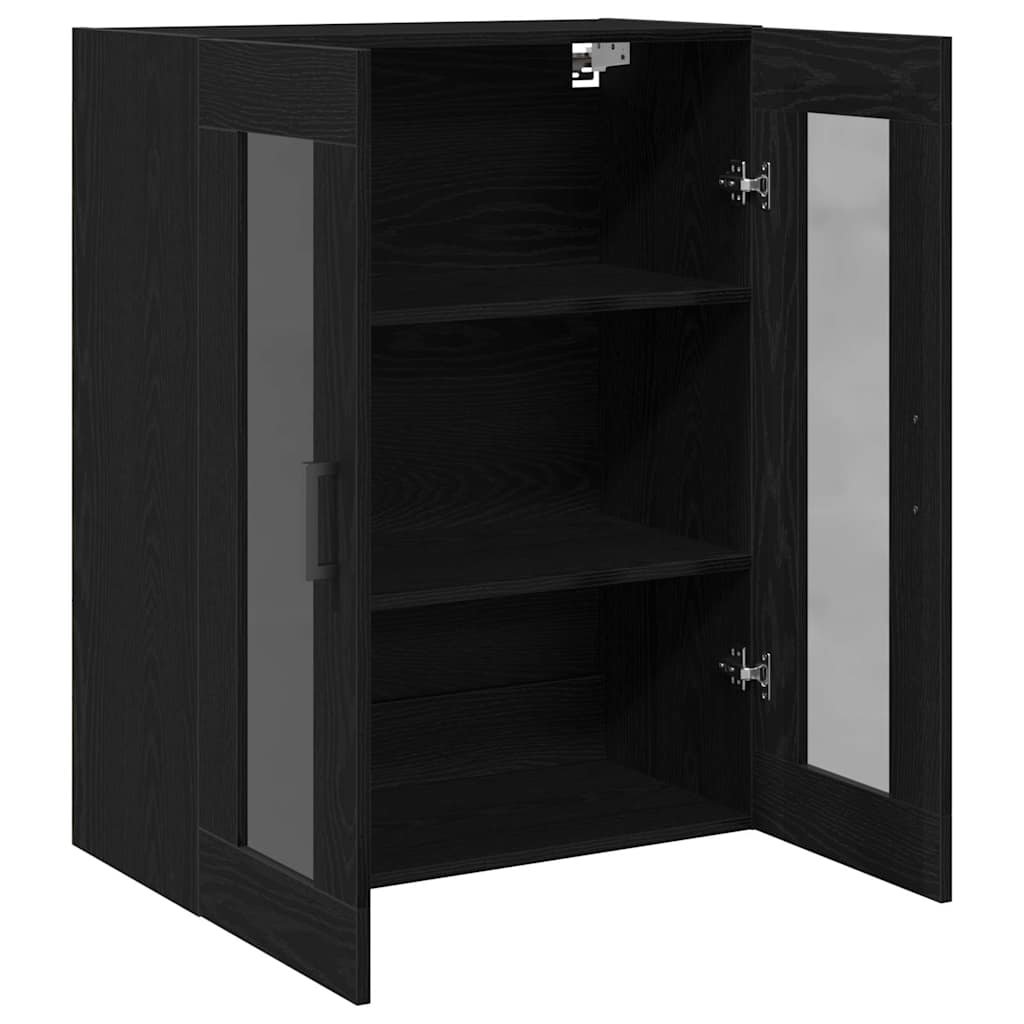 Wall-mounted wardrobe black oak 69.5 x 34 x 90 cm