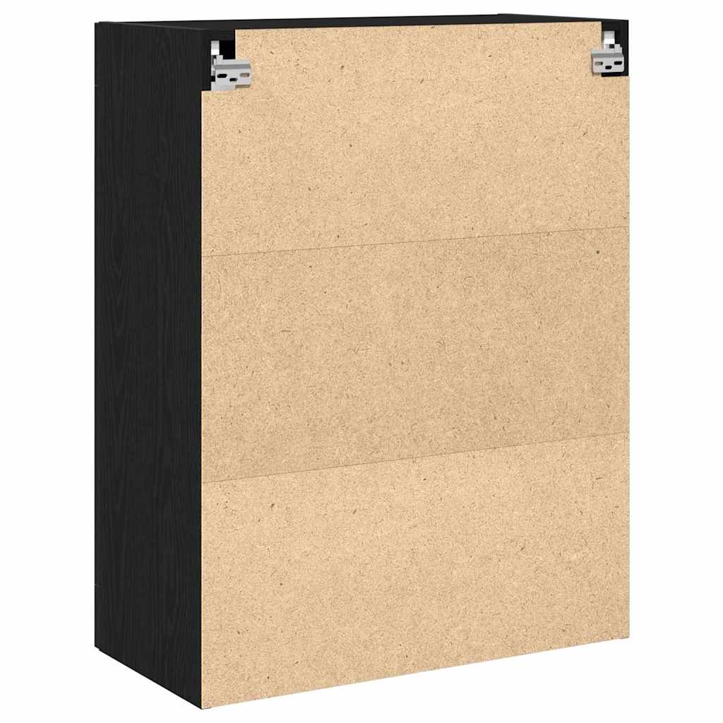 Wall-mounted wardrobe black oak 69.5 x 34 x 90 cm