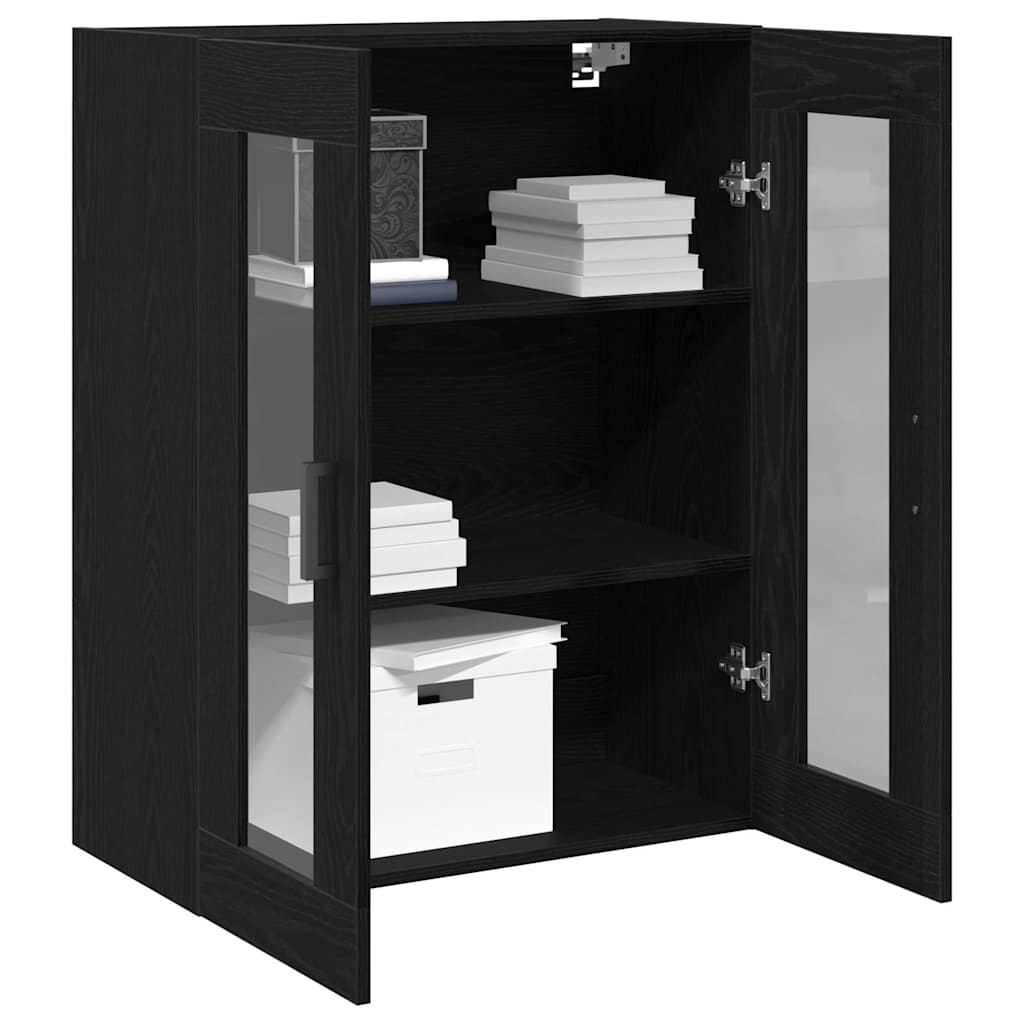 Wall-mounted wardrobe black oak 69.5 x 34 x 90 cm