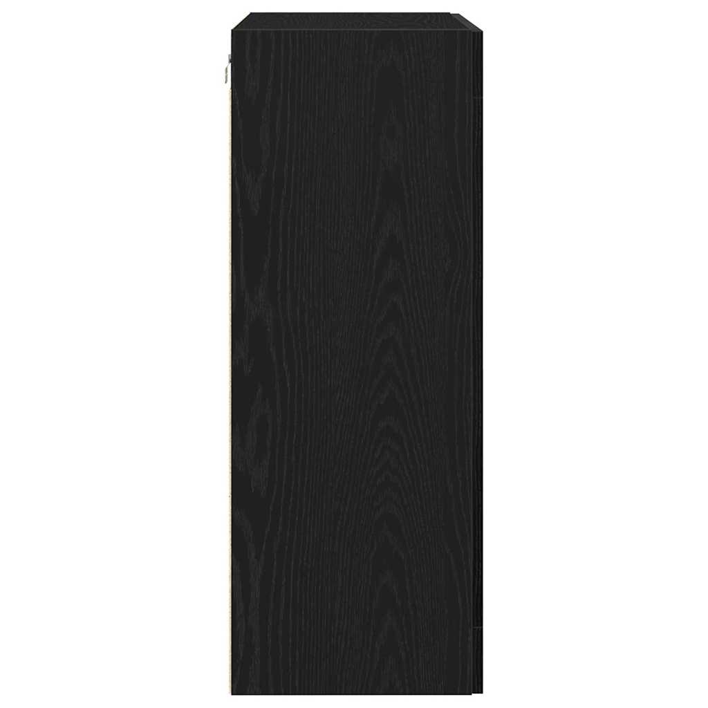 Wall-mounted wardrobe black oak 69.5 x 34 x 90 cm
