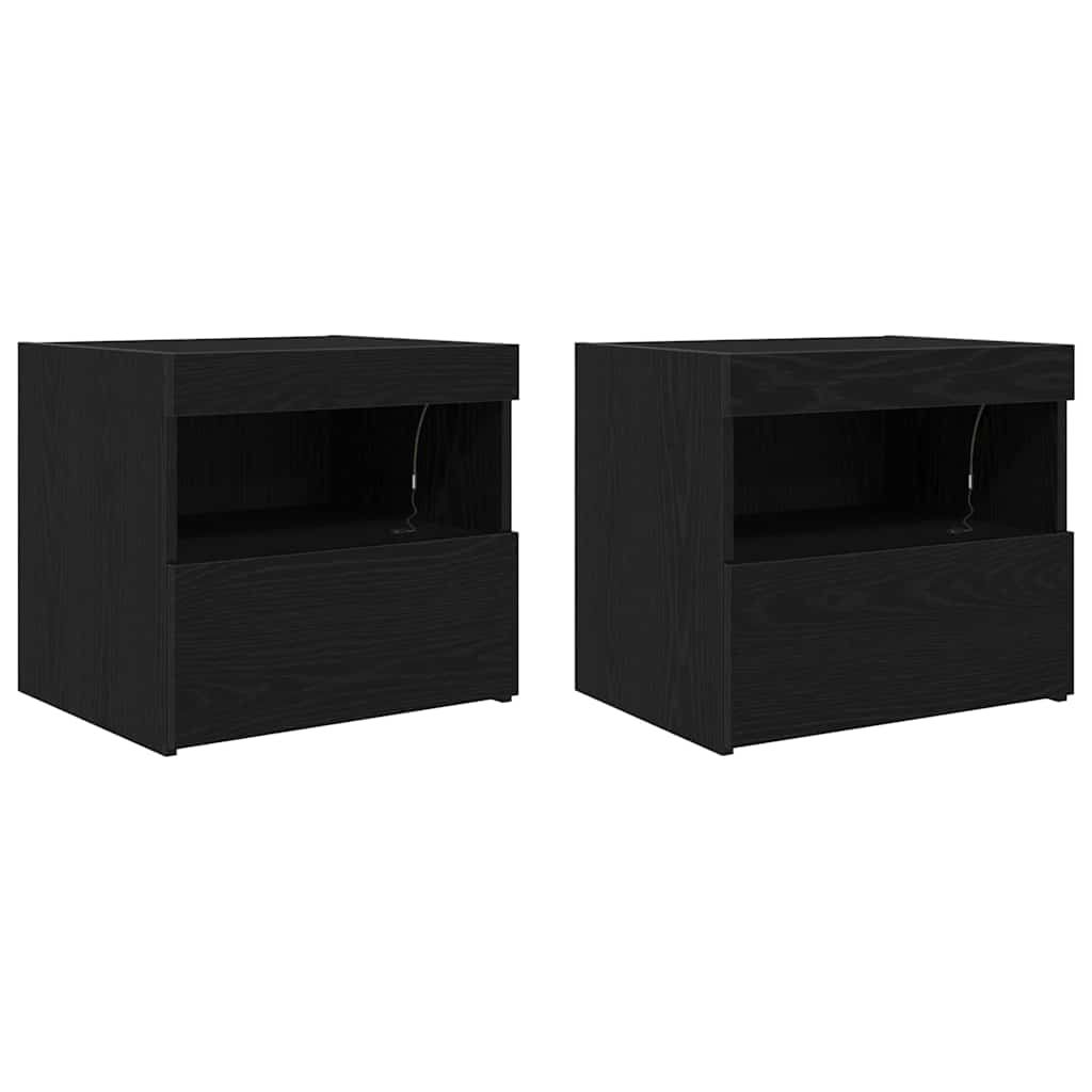 Šalia lovos spintelė 2 pcs Juodas ąžuolas 50 x 40 x 45 cm