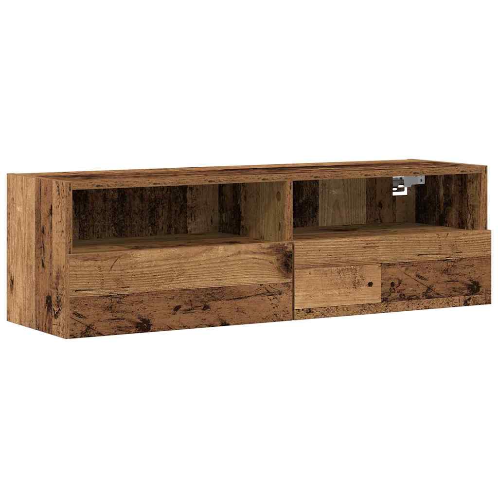 TV sieninė spintelė 2 pcs Senovinis medis 100 x 30 x 30 cm
