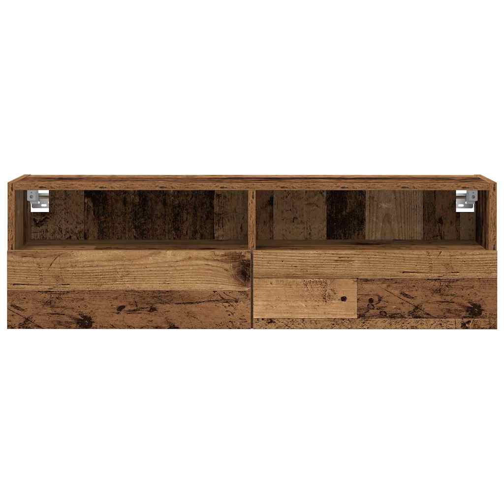 TV sieninė spintelė 2 pcs Senovinis medis 100 x 30 x 30 cm