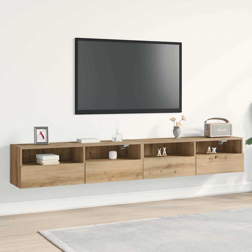 TV sienas skapītis 2 gab. artisano ozolkoka 100 x 30 x 30 cm
