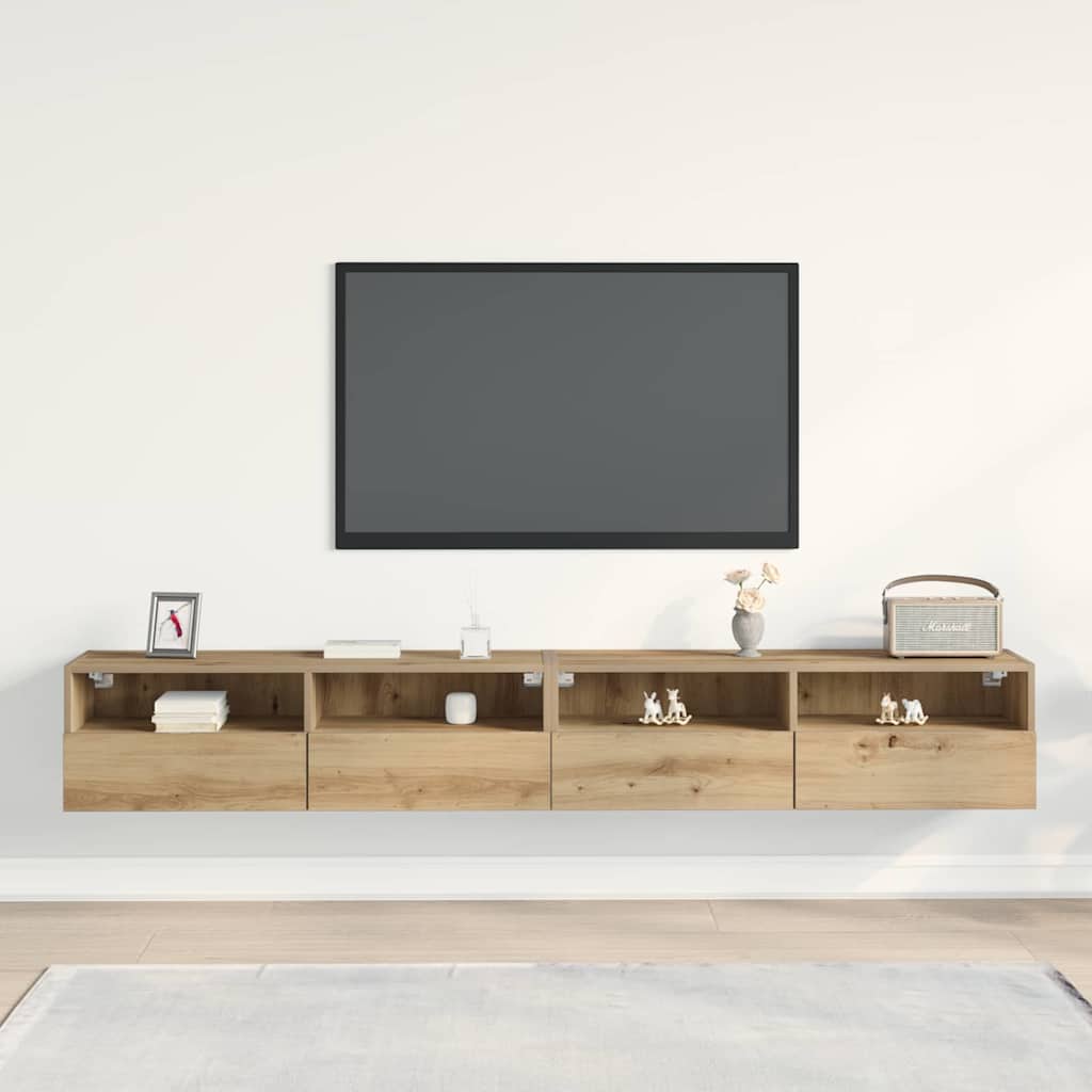 TV sienas skapītis 2 gab. artisano ozolkoka 100 x 30 x 30 cm