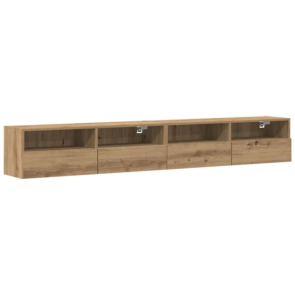 TV sienas skapītis 2 gab. artisano ozolkoka 100 x 30 x 30 cm