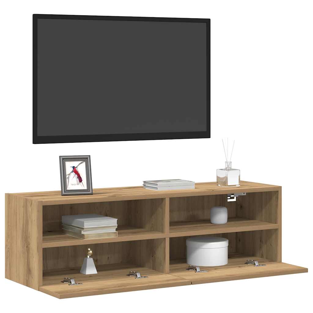 TV sienas skapītis 2 gab. artisano ozolkoka 100 x 30 x 30 cm