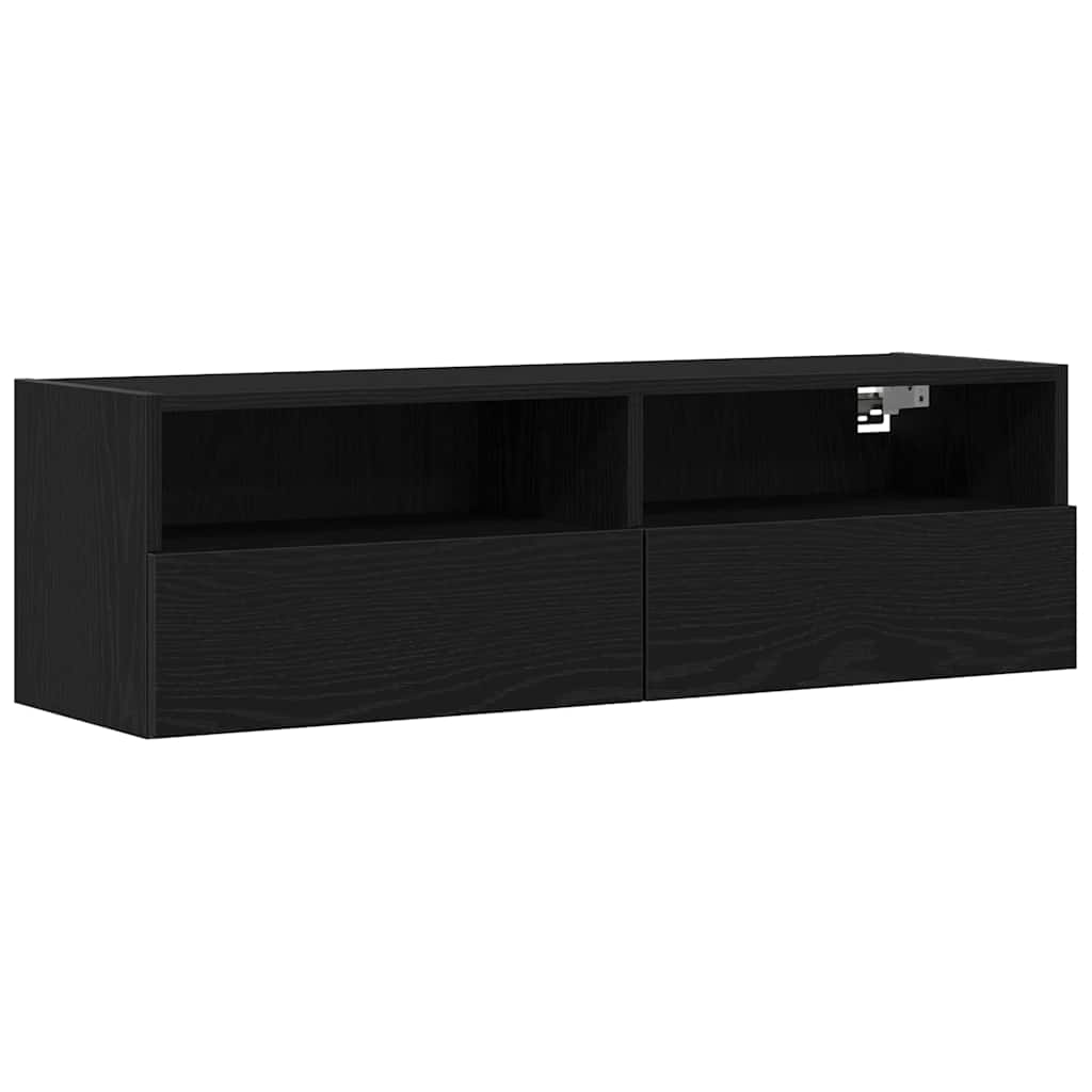 TV sieninė spintelė Juodas ąžuolas 100 x 30 x 30 cm