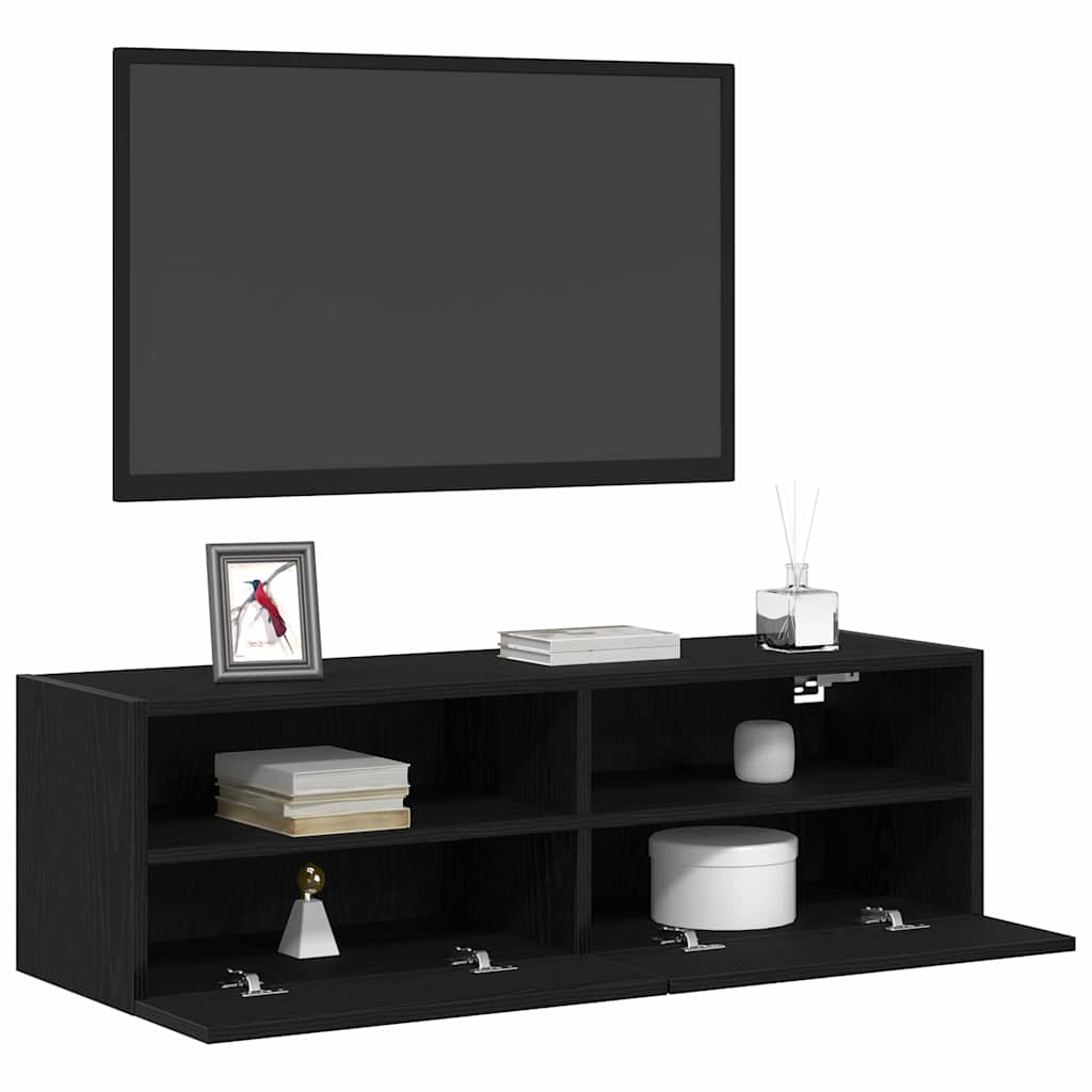 TV sieninė spintelė Juodas ąžuolas 100 x 30 x 30 cm
