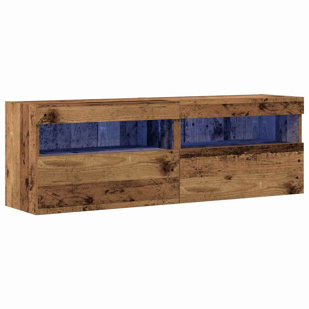TV sienas skapītis 2 gab. Vecs koks 60 x 30 x 40 cm