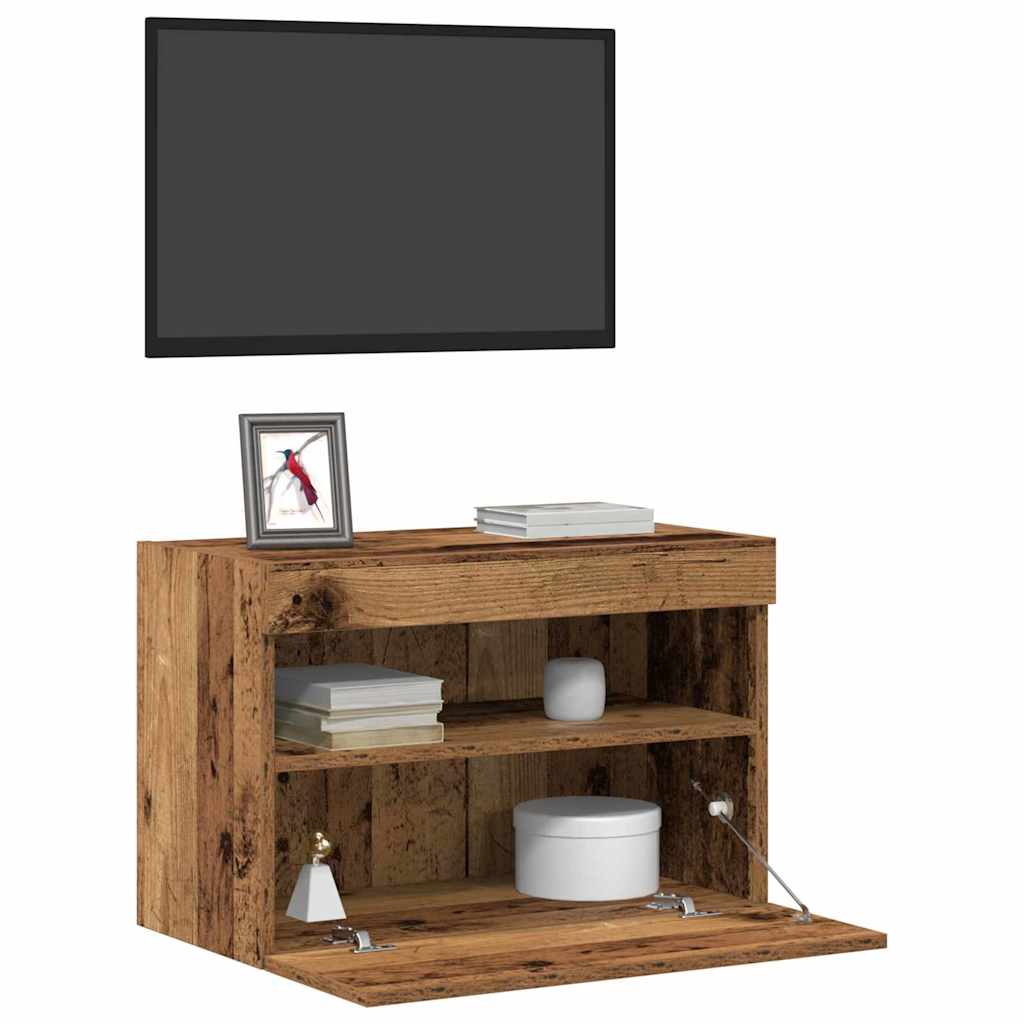 TV sienas skapītis 2 gab. Vecs koks 60 x 30 x 40 cm
