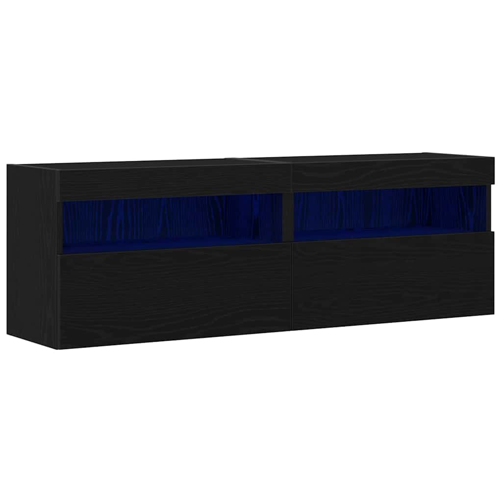 TV wall cabinet black oak 60 x 30 x 40 cm