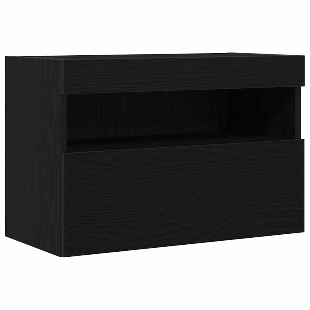 TV wall cabinet black oak 60 x 30 x 40 cm