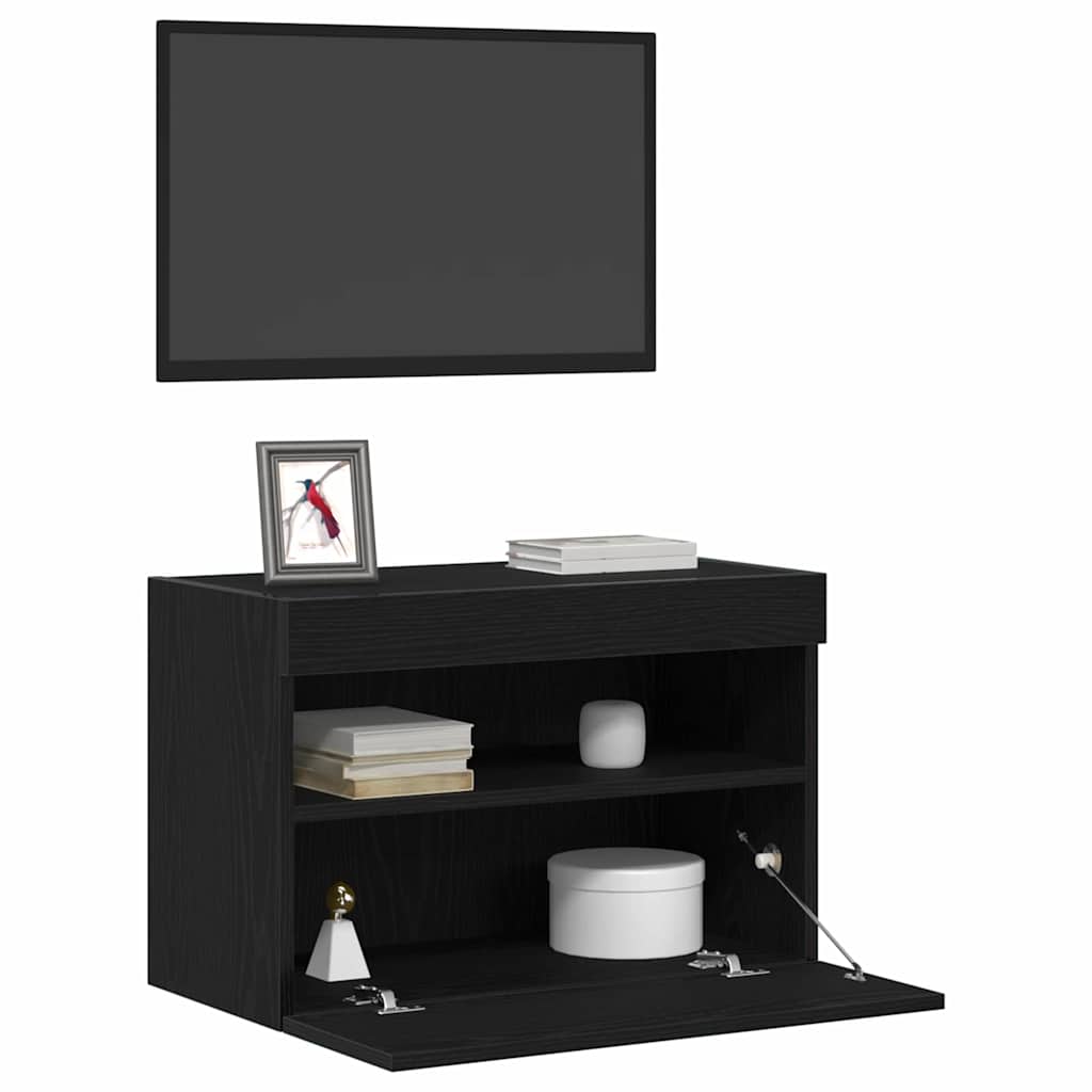 TV wall cabinet black oak 60 x 30 x 40 cm