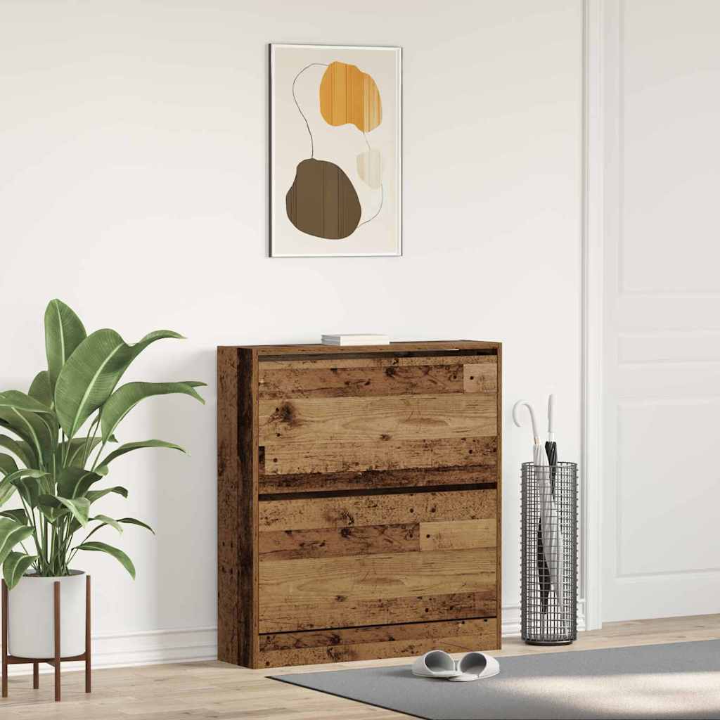 Shoe Cabinet Solid Wood 80 x 21 x 87.5 cm Engineered Wood