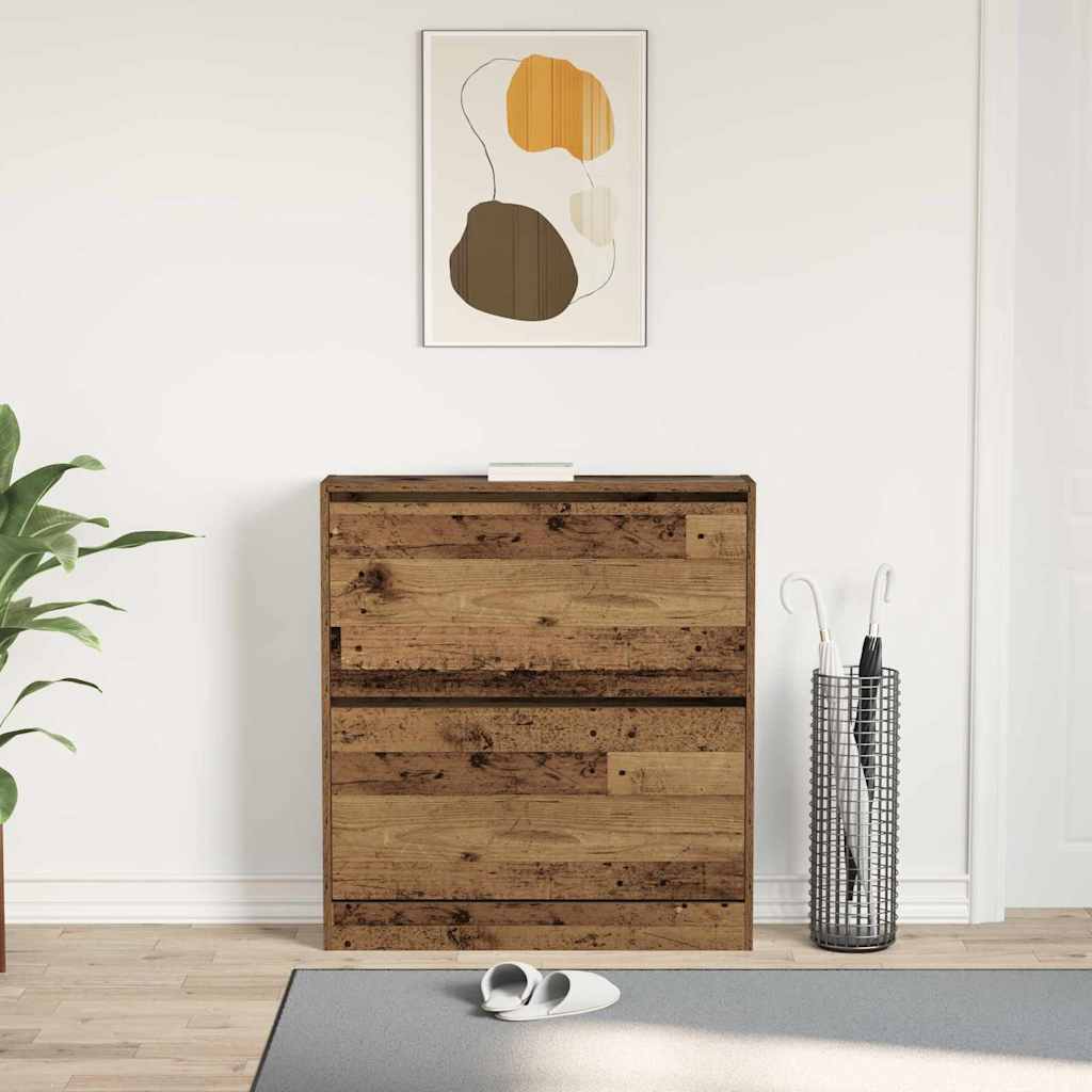 Shoe Cabinet Solid Wood 80 x 21 x 87.5 cm Engineered Wood