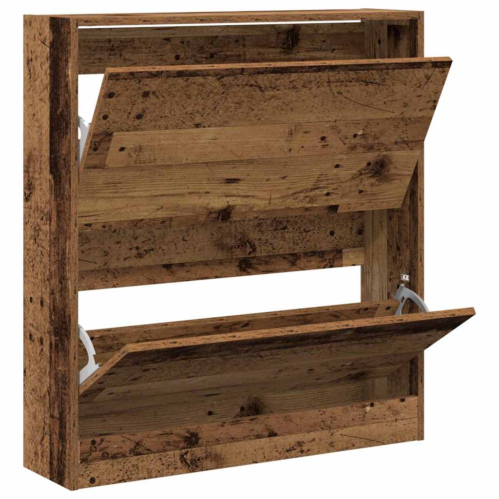 Shoe Cabinet Solid Wood 80 x 21 x 87.5 cm Engineered Wood