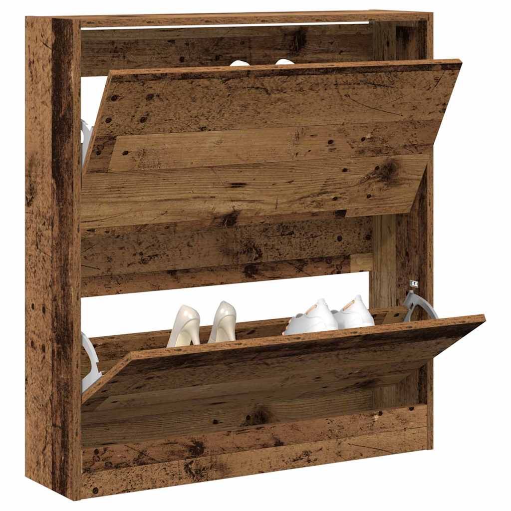 Shoe Cabinet Solid Wood 80 x 21 x 87.5 cm Engineered Wood
