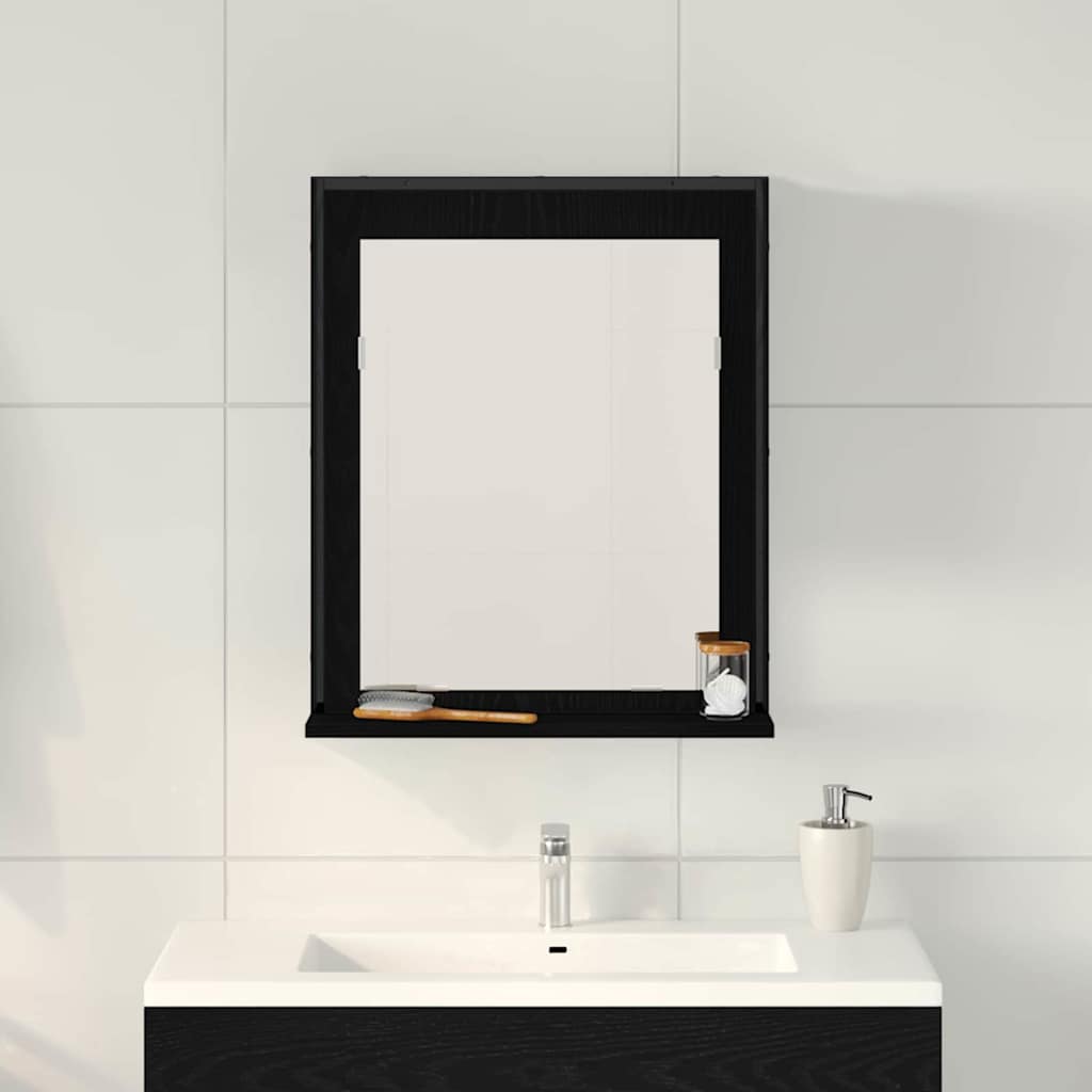 Vonios veidrodis juoda ąžuolo 50 x 12 x 60 cm Apdirbta mediena