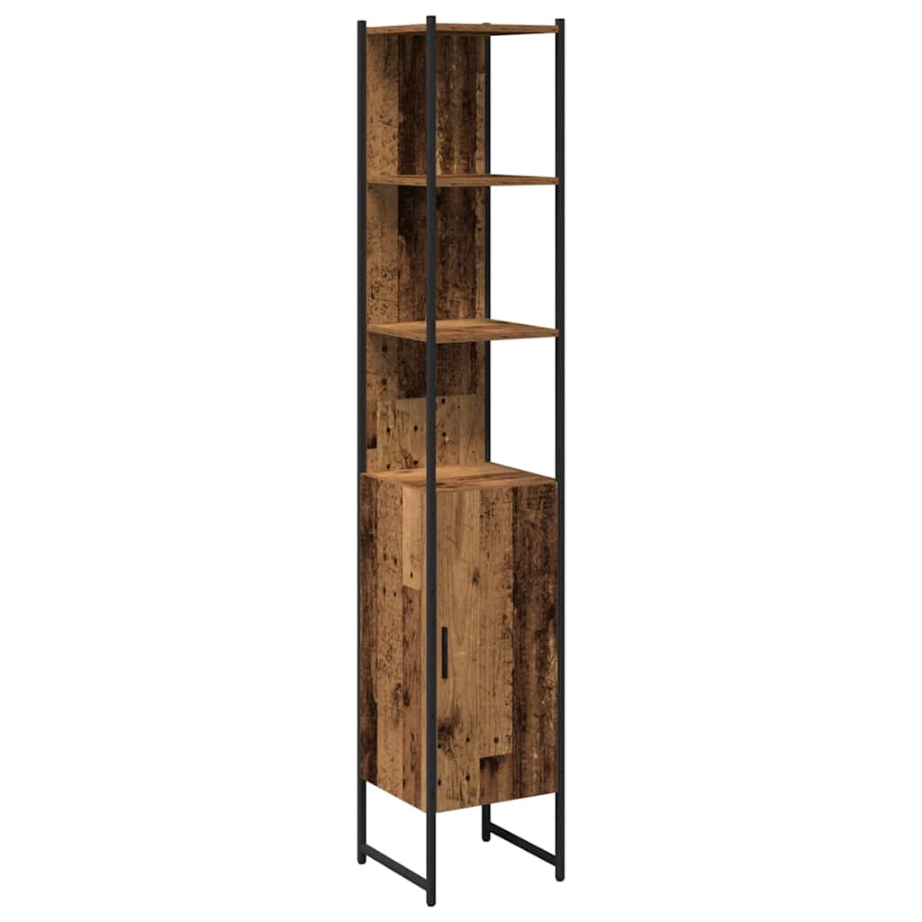 Vannas istabas skapītis ar plauktu Sena koksne 33 x 33 x 185.5 cm