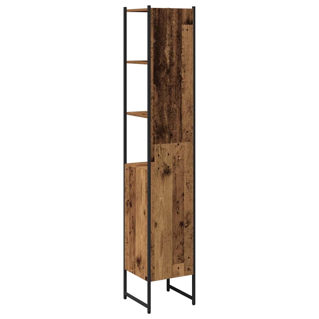 Vannas istabas skapītis ar plauktu Sena koksne 33 x 33 x 185.5 cm