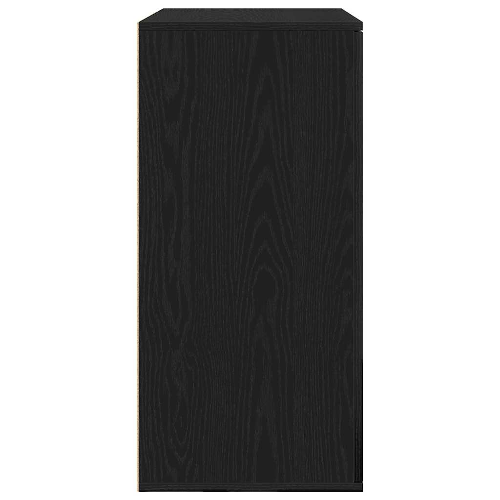Juoda ąžuolo šoninė bufeto spintelė 79x38x80 cm inžinerinė mediena