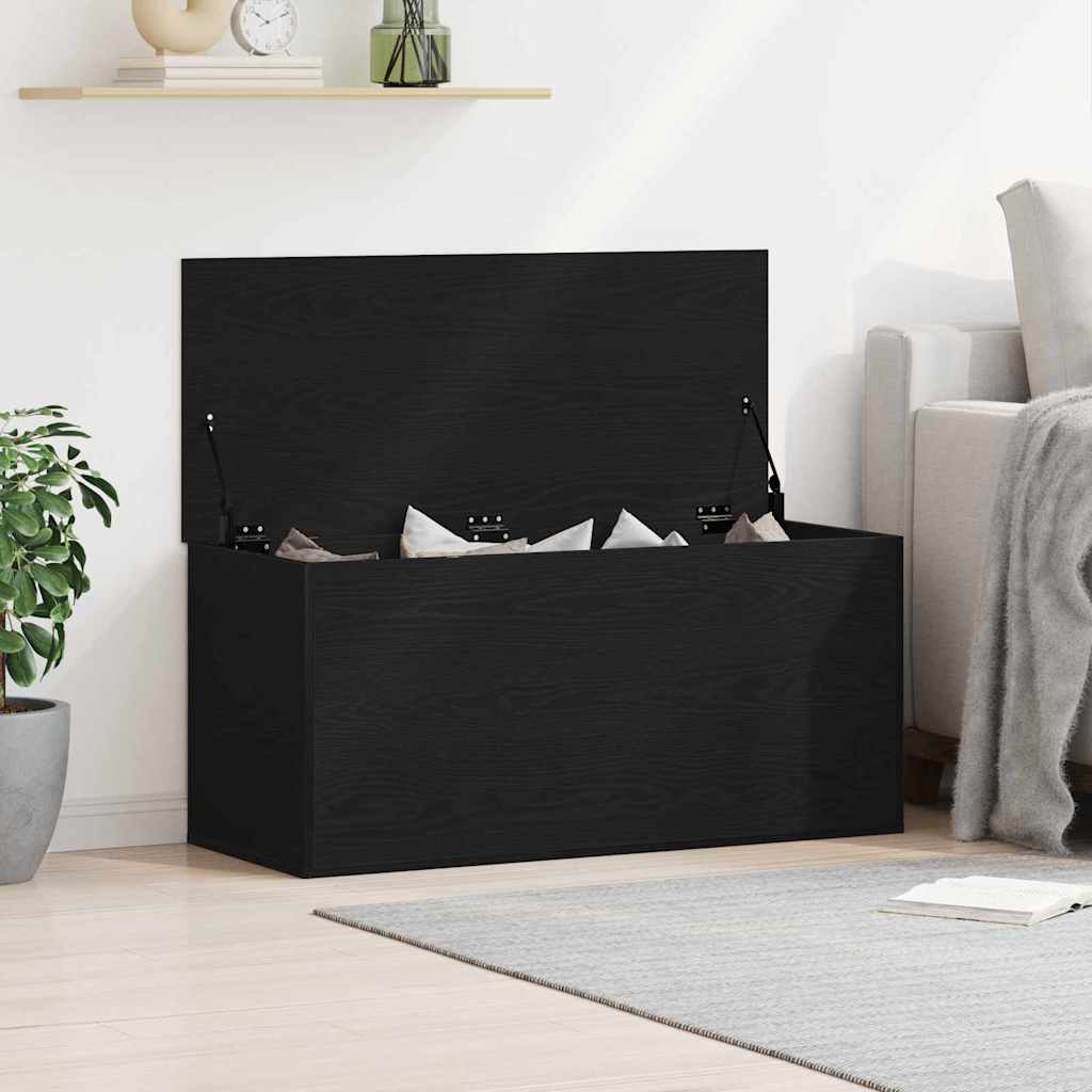 Saugojimo dėžė juoda ąžuolo 100 x 42 x 46 cm Apdirbta mediena