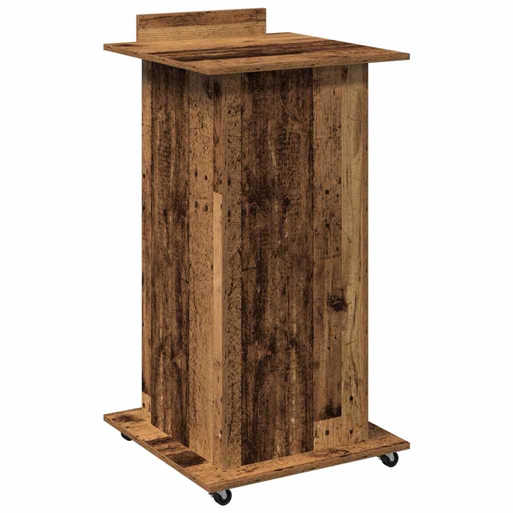 Podiumas su ratu Sena mediena 55 x 55 x 107 cm Apdirbta mediena