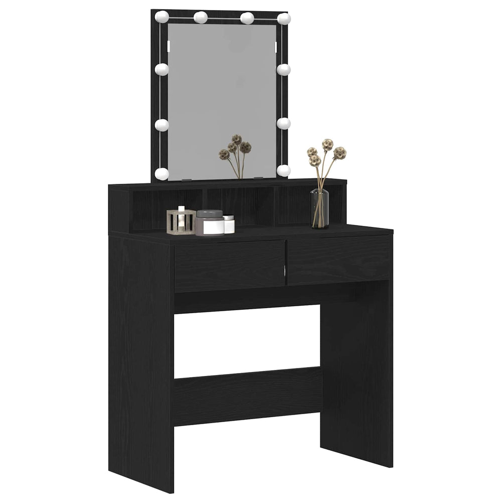Dressing Table with Drawers Black Oak 80 x 41 x 144.5 cm