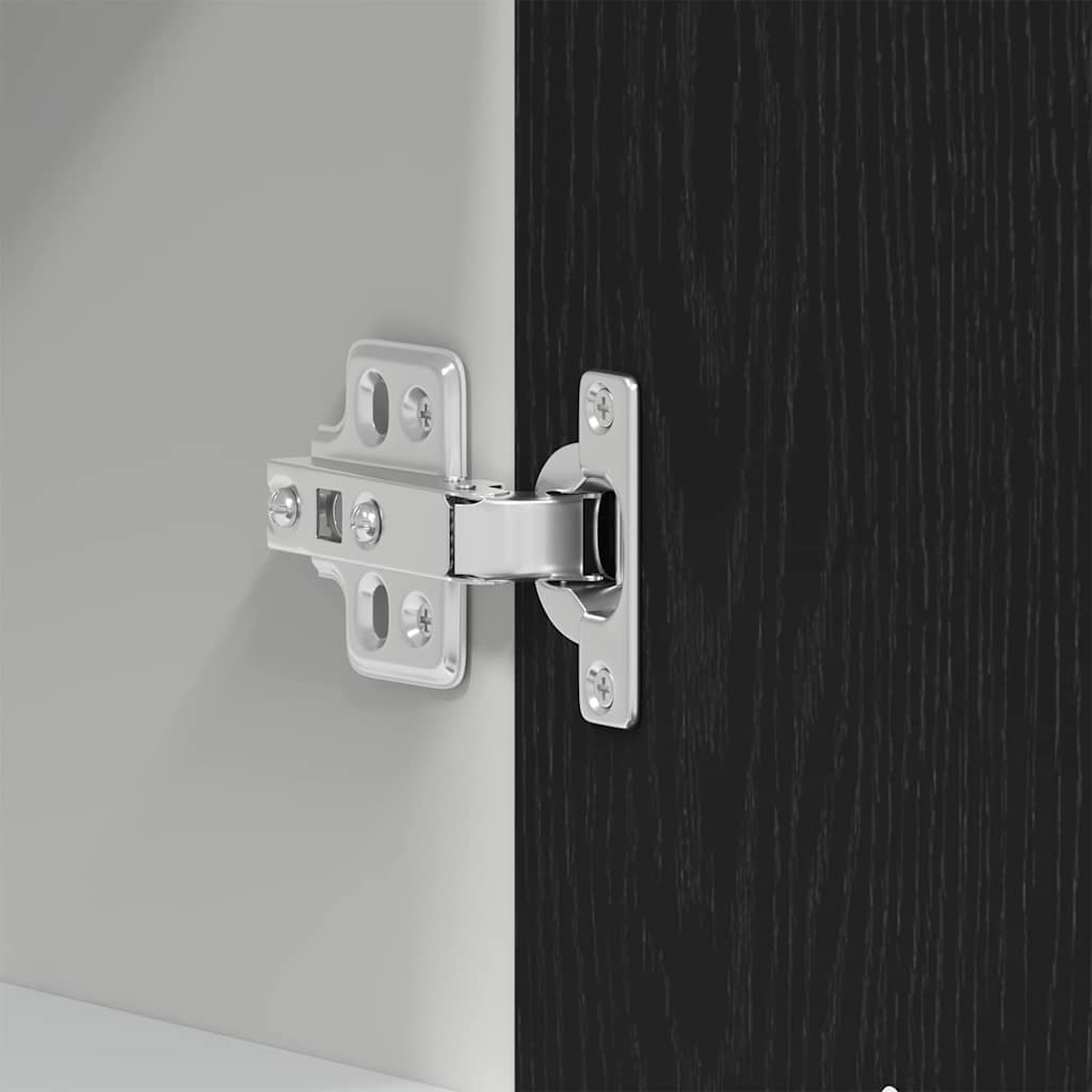 Wall-mounted cabinet with shelf black oak 60 x 31 x 60 cm