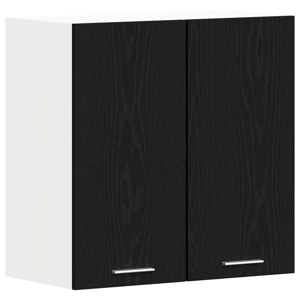Wall-mounted cabinet with shelf black oak 60 x 31 x 60 cm