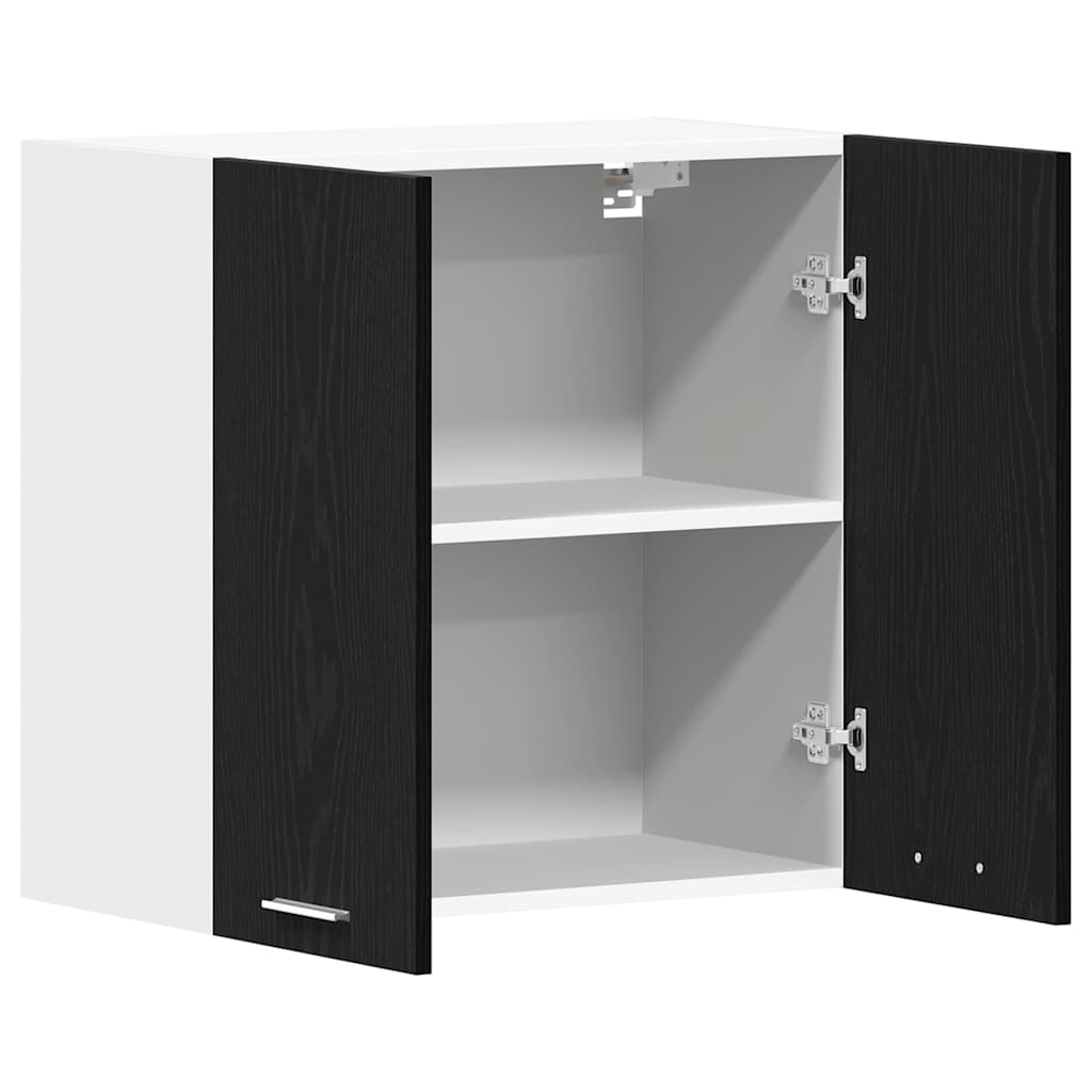 Wall-mounted cabinet with shelf black oak 60 x 31 x 60 cm