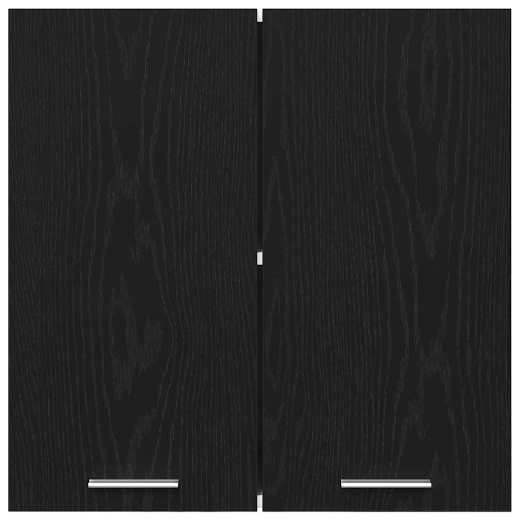 Wall-mounted cabinet with shelf black oak 60 x 31 x 60 cm