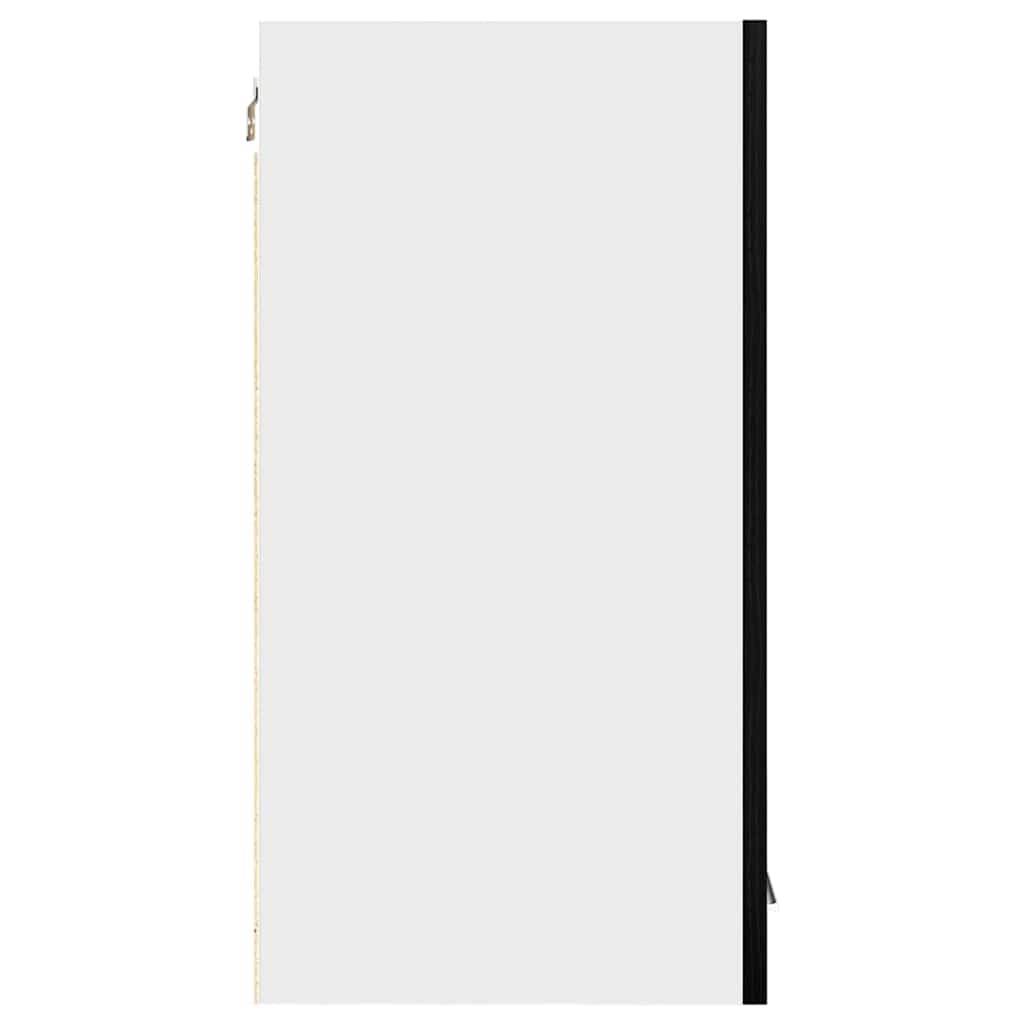 Wall-mounted cabinet with shelf black oak 60 x 31 x 60 cm