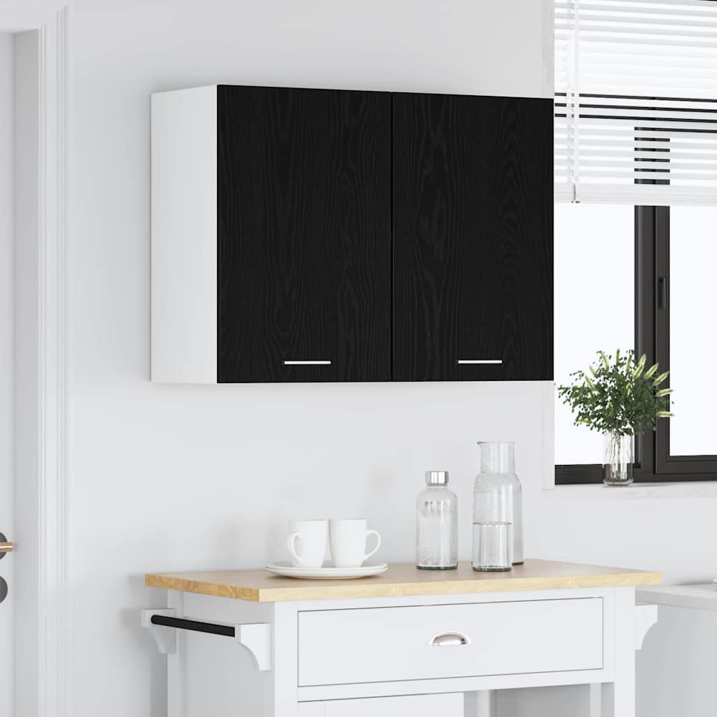 Juoda ąžuolo pakabinama spinta - 80x31x60 cm - Pagaminta iš inžinerinės medienos