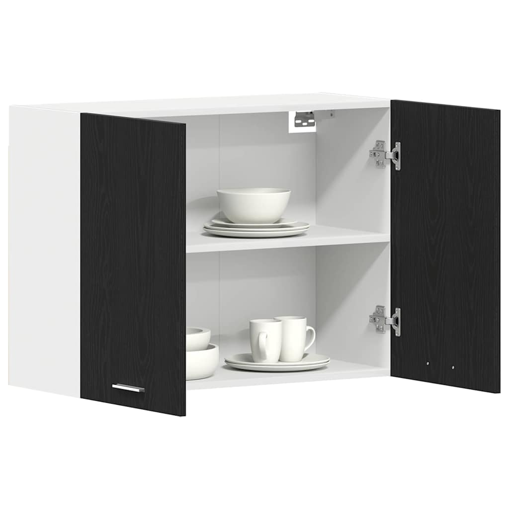 Juoda ąžuolo pakabinama spinta - 80x31x60 cm - Pagaminta iš inžinerinės medienos