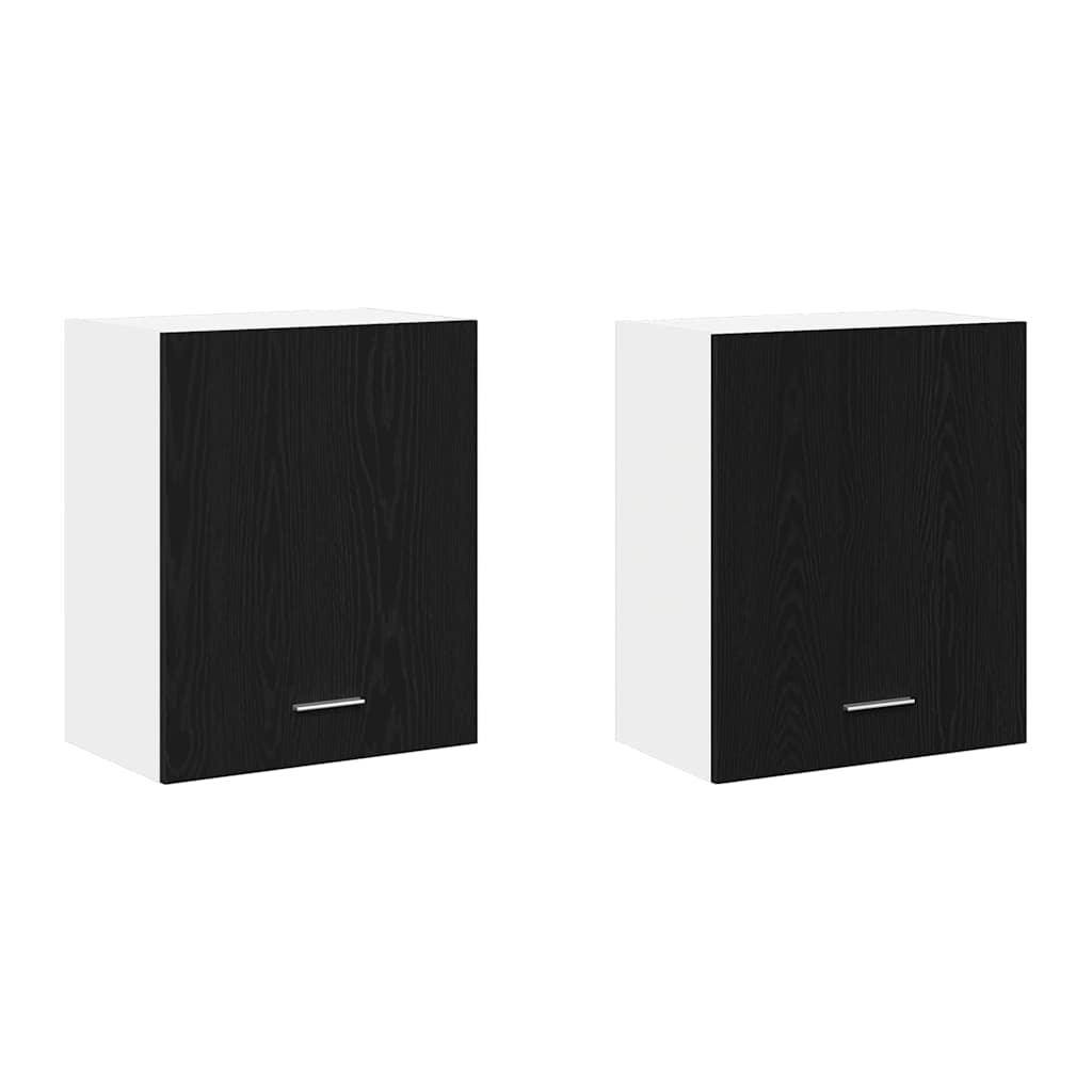 Kabantys spintos su lentyna 2 pcs juoda ąžuolo 100 x 31 x 60 cm
