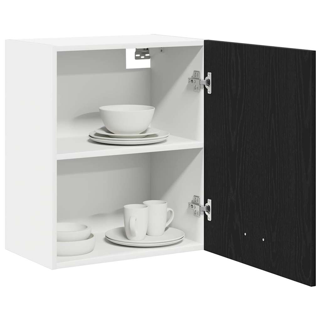 Kabantys spintos su lentyna 2 pcs juoda ąžuolo 100 x 31 x 60 cm