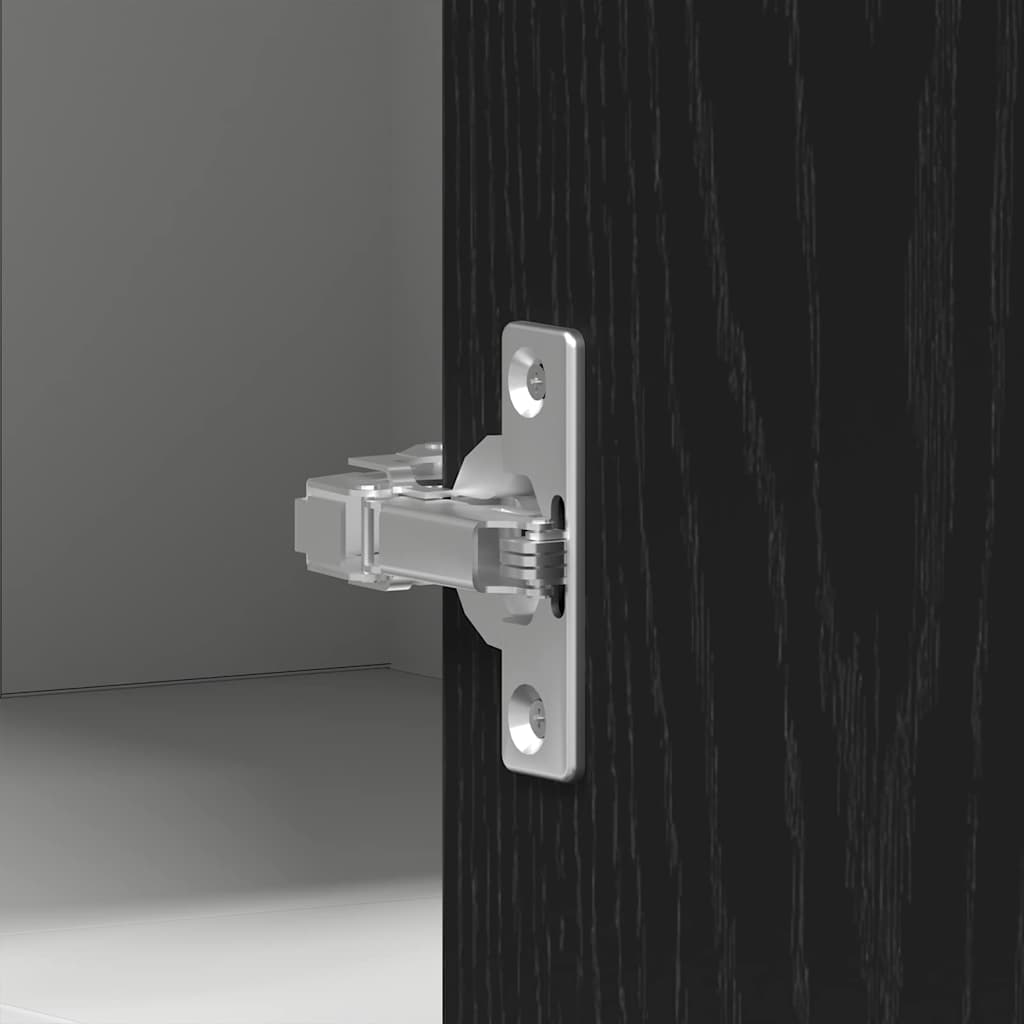 Wall-mounted corner cabinet black oak 57 x 57 x 60 cm