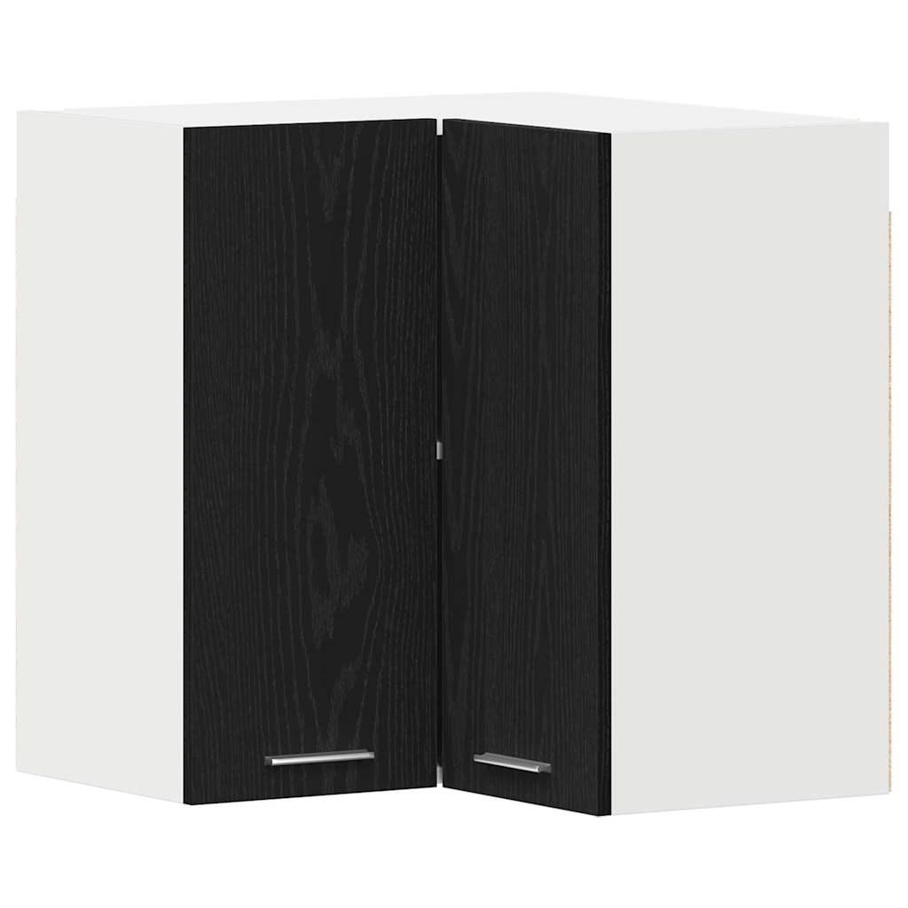 Wall-mounted corner cabinet black oak 57 x 57 x 60 cm