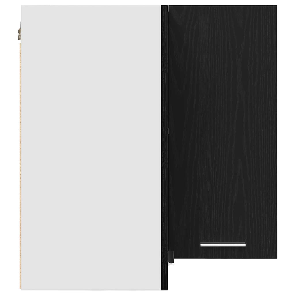 Wall-mounted corner cabinet black oak 57 x 57 x 60 cm
