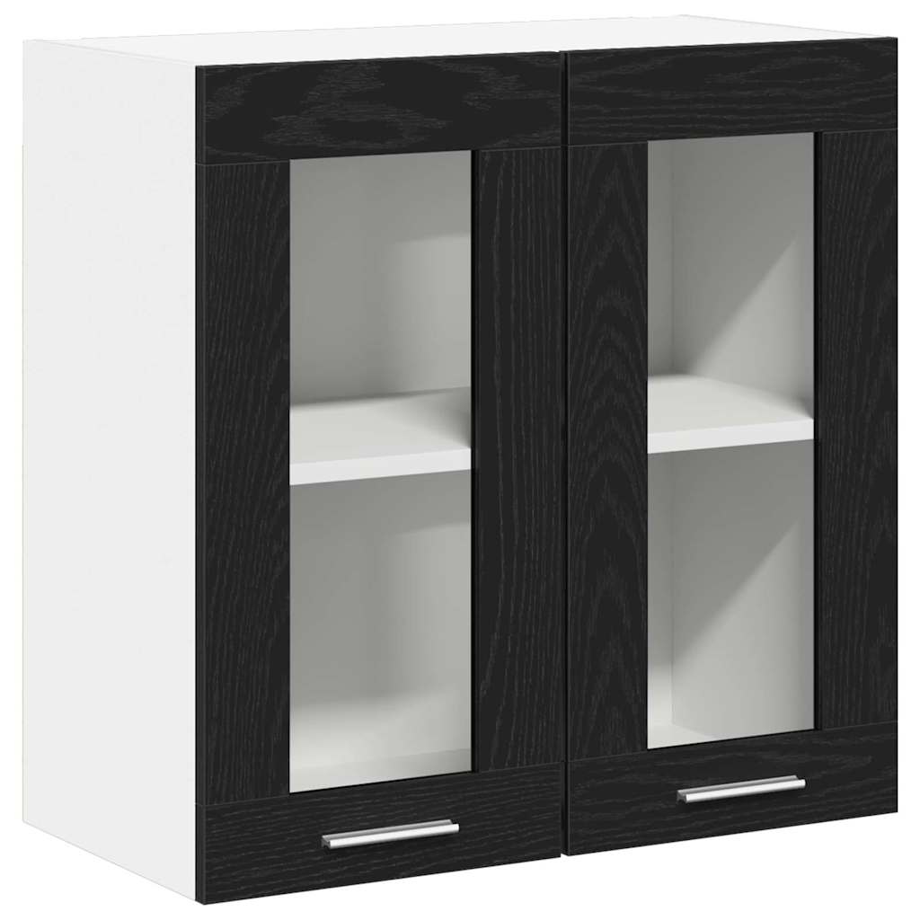 Wall-mounted glass cabinets Riga black oak 60 x 31 x 60 cm