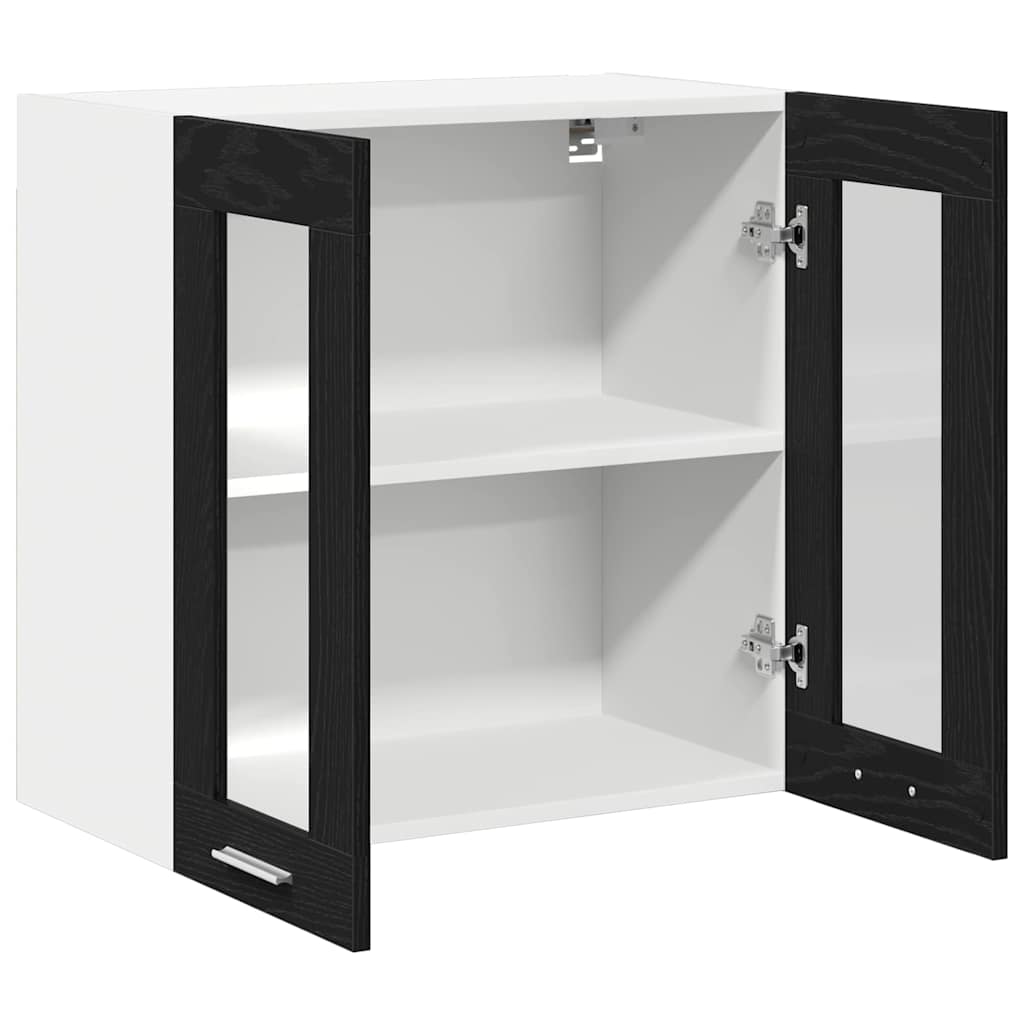 Wall-mounted glass cabinets Riga black oak 60 x 31 x 60 cm
